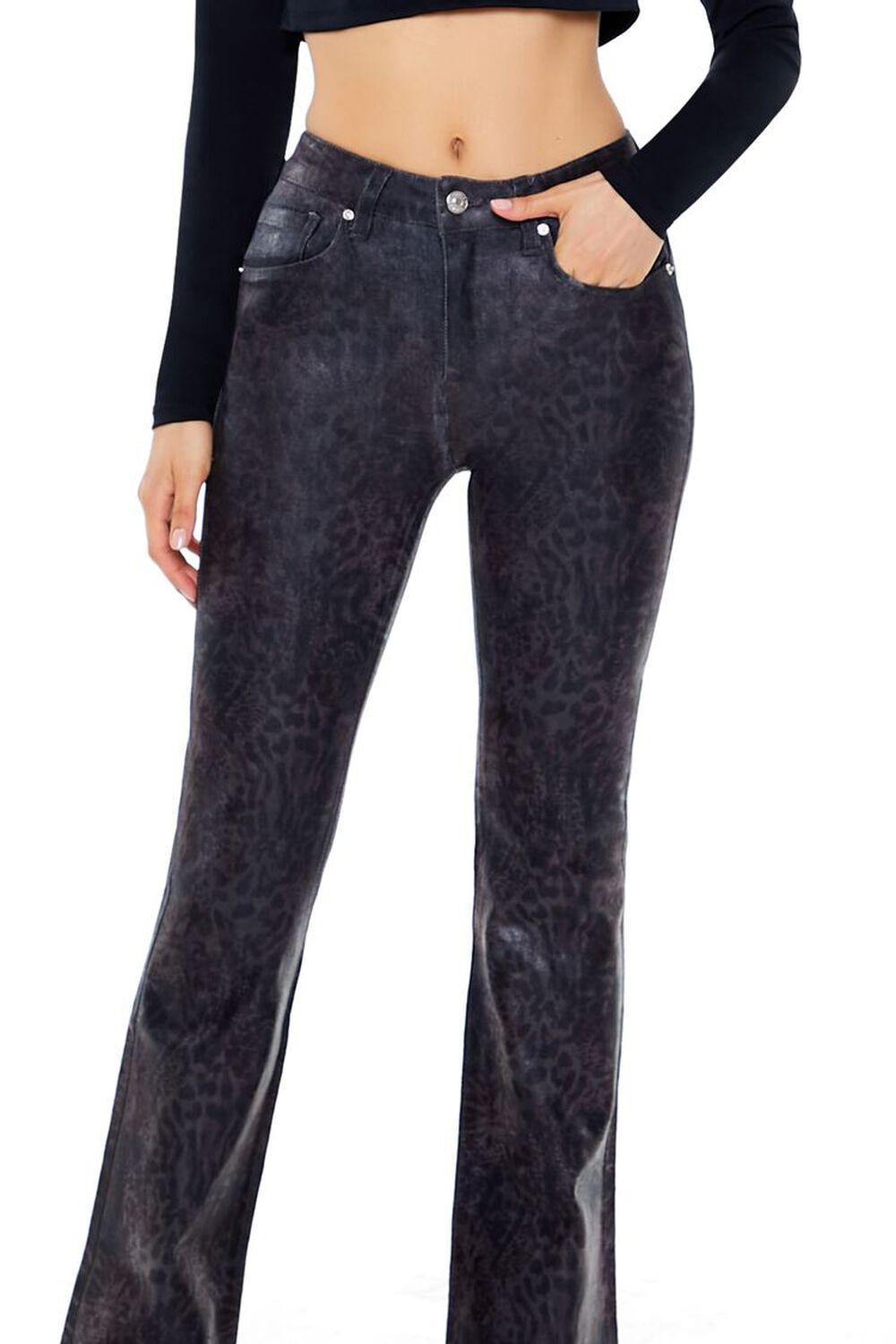 Leopard Print Mid-Rise Flare Pants | Forever 21 Product Image