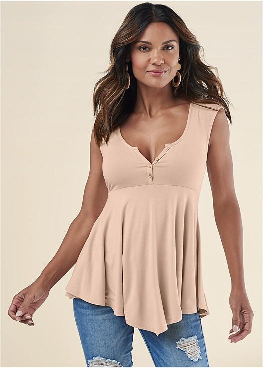 Henley Babydoll Top Product Image