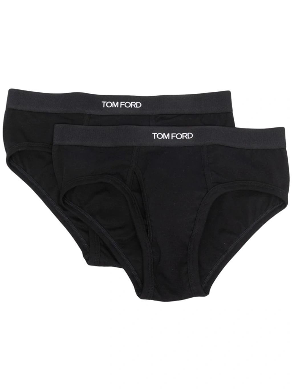 TOM FORD 2-pack Cotton Stretch Jersey Briefs In Black Product Image