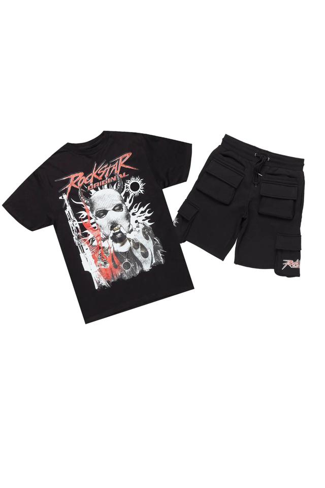 Merci Black T-Shirt Short Set Male Product Image