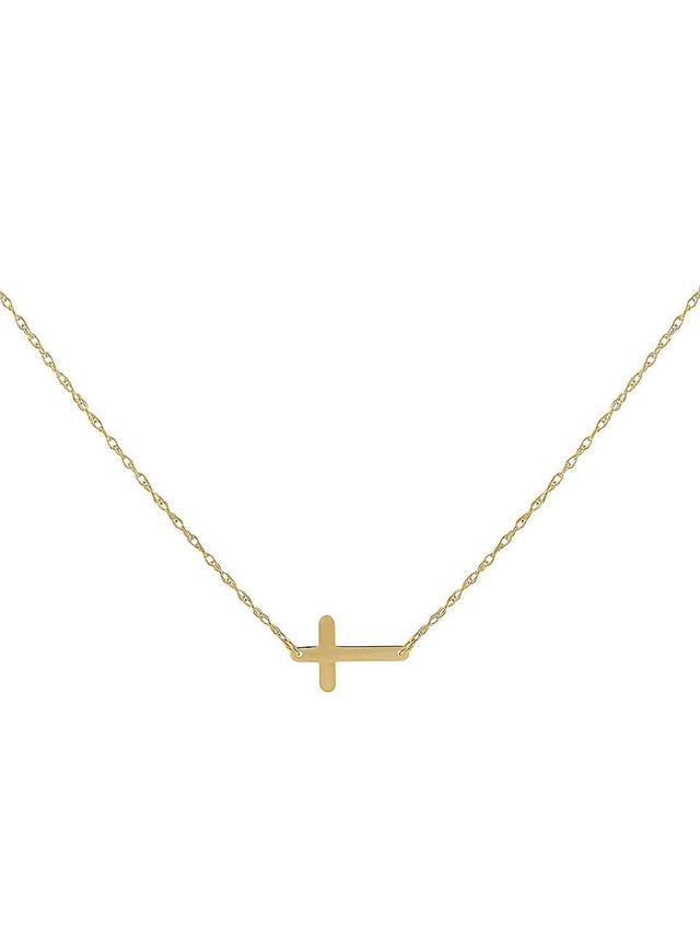 Womens 14K Yellow Gold Cross Pendant Necklace Product Image