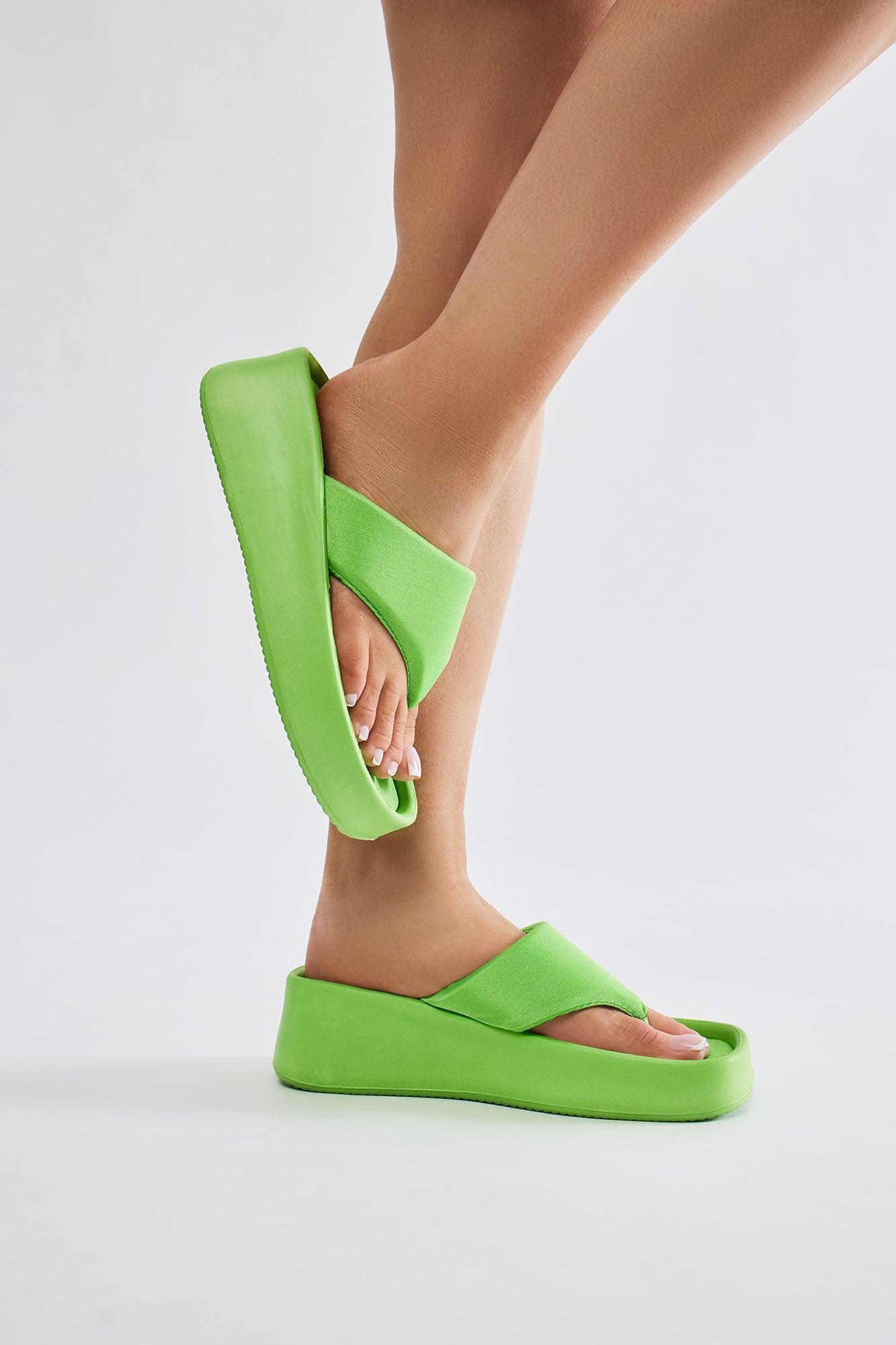 Summer Vibes Platform Wedges - Lime Product Image