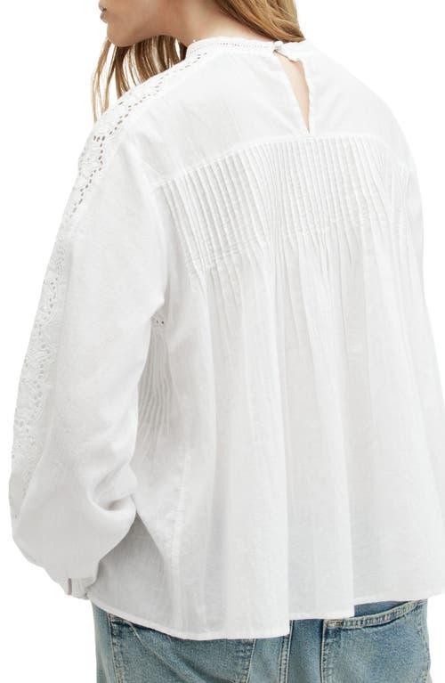 Elaia Embroidered Lace Trim Top In Chalk White Product Image