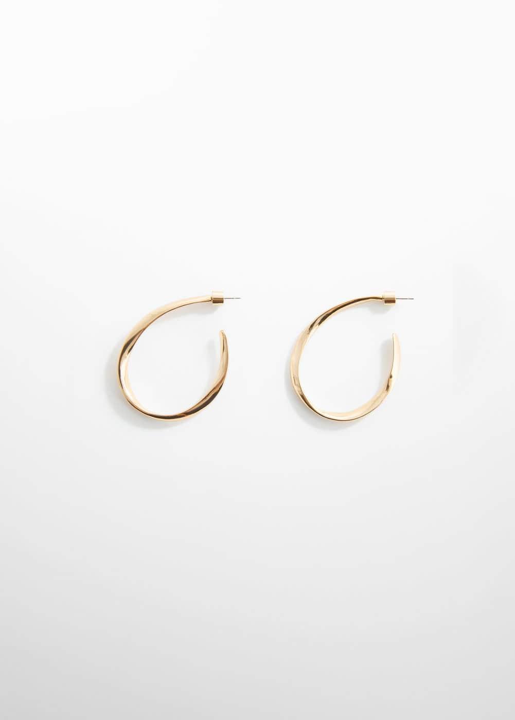 MANGO - Twisted hoop earrings - One size - Women Product Image