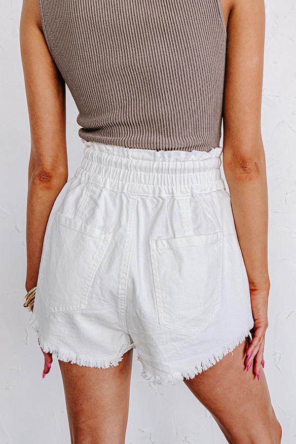 The Ashby High Waist Shorts in White Product Image