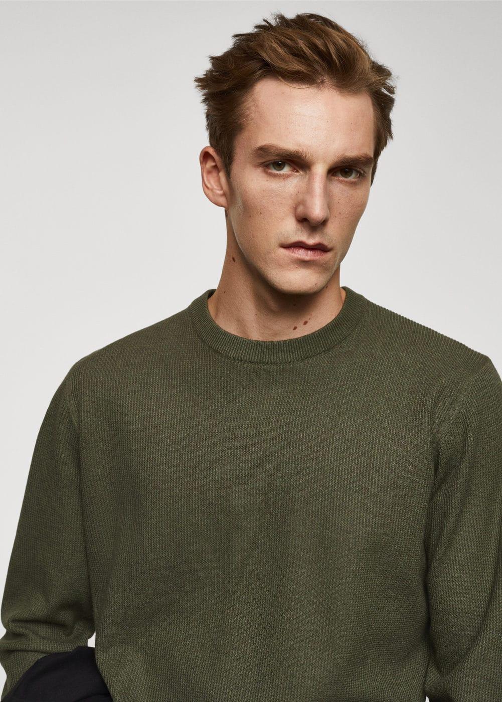 MANGO MAN - Structured cotton sweater khakiMen Product Image