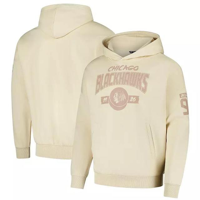 Mens Levelwear Connor Bedard Khaki Chicago Blackhawks Contact Name & Number Hoodie Product Image