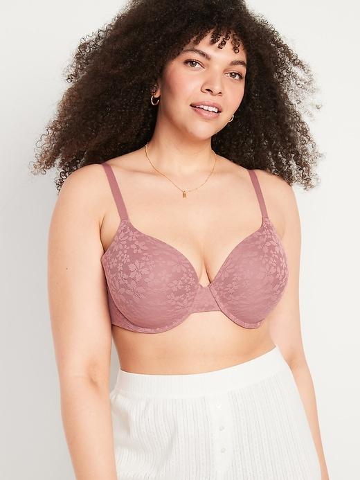 Full-Coverage Lace Underwire Bra Product Image