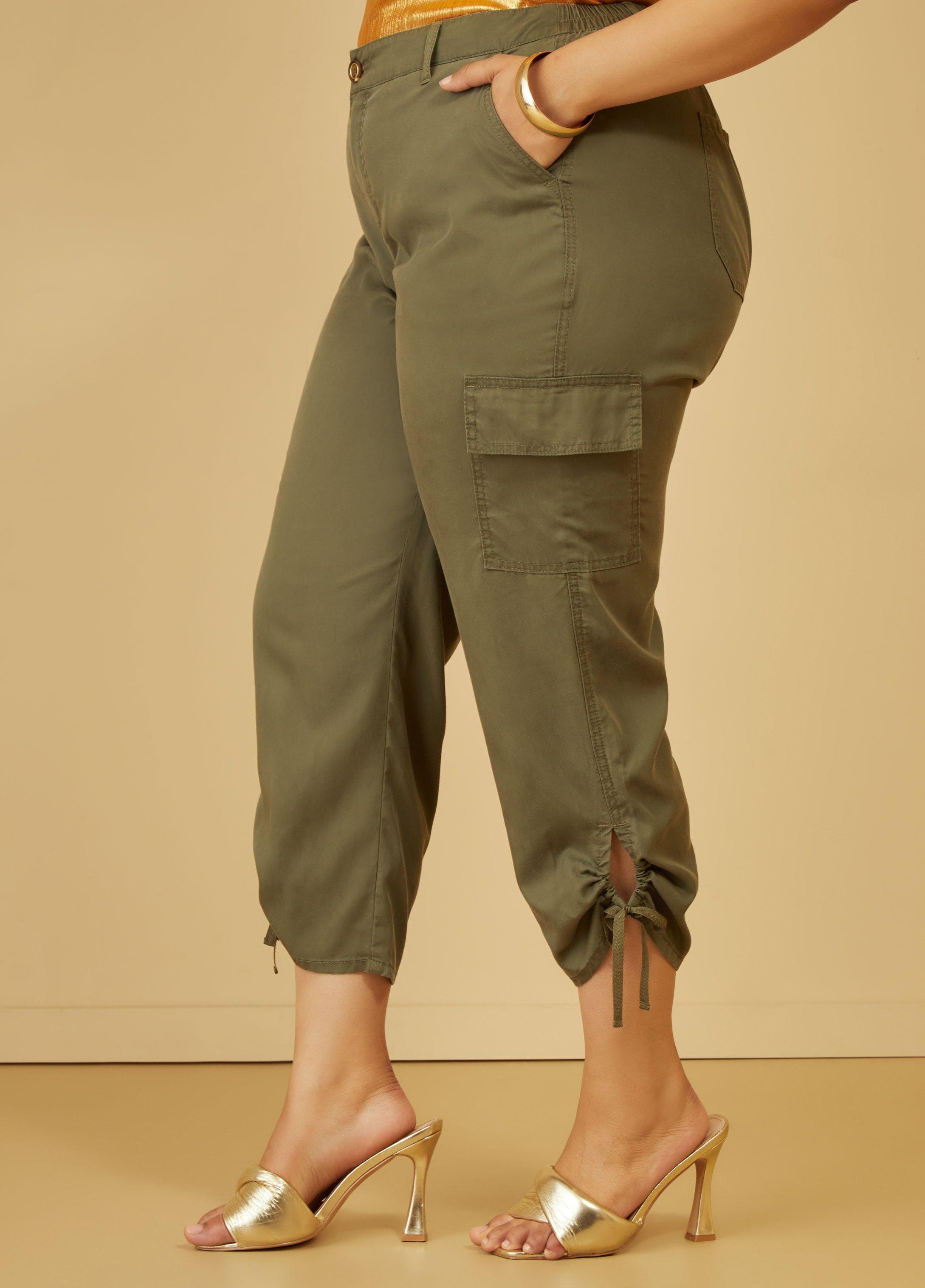 Drawstring Cargo Capris Product Image