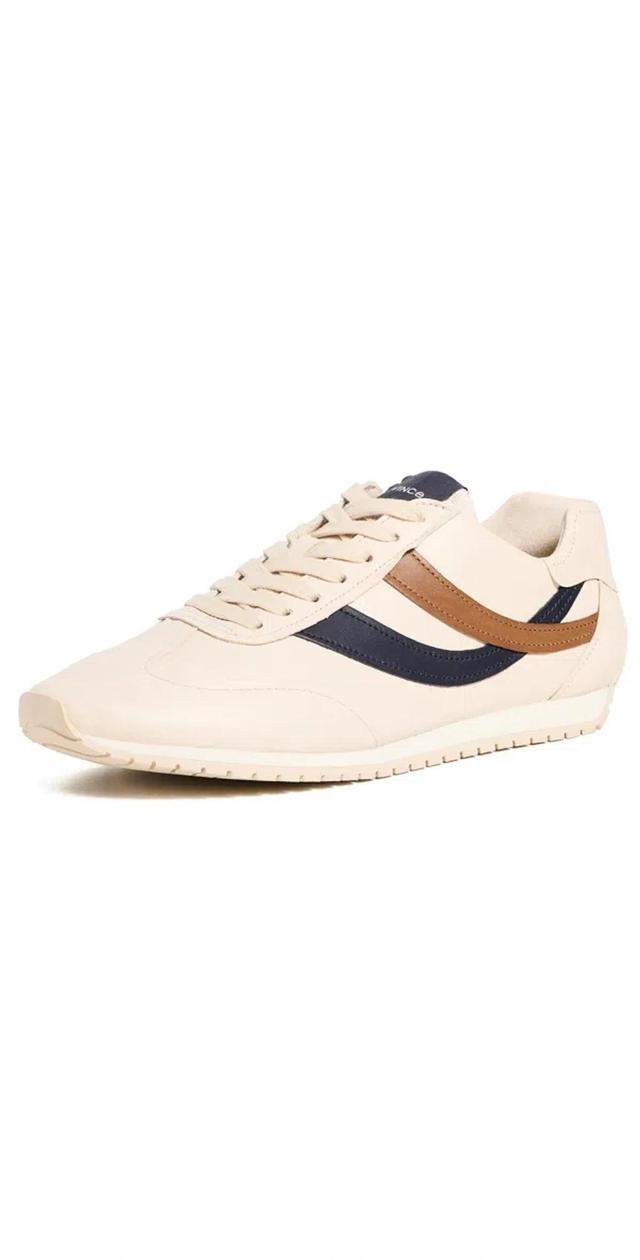 Oasis Colorblock Leather Retro Sneakers In White/brown/blue Leather Product Image