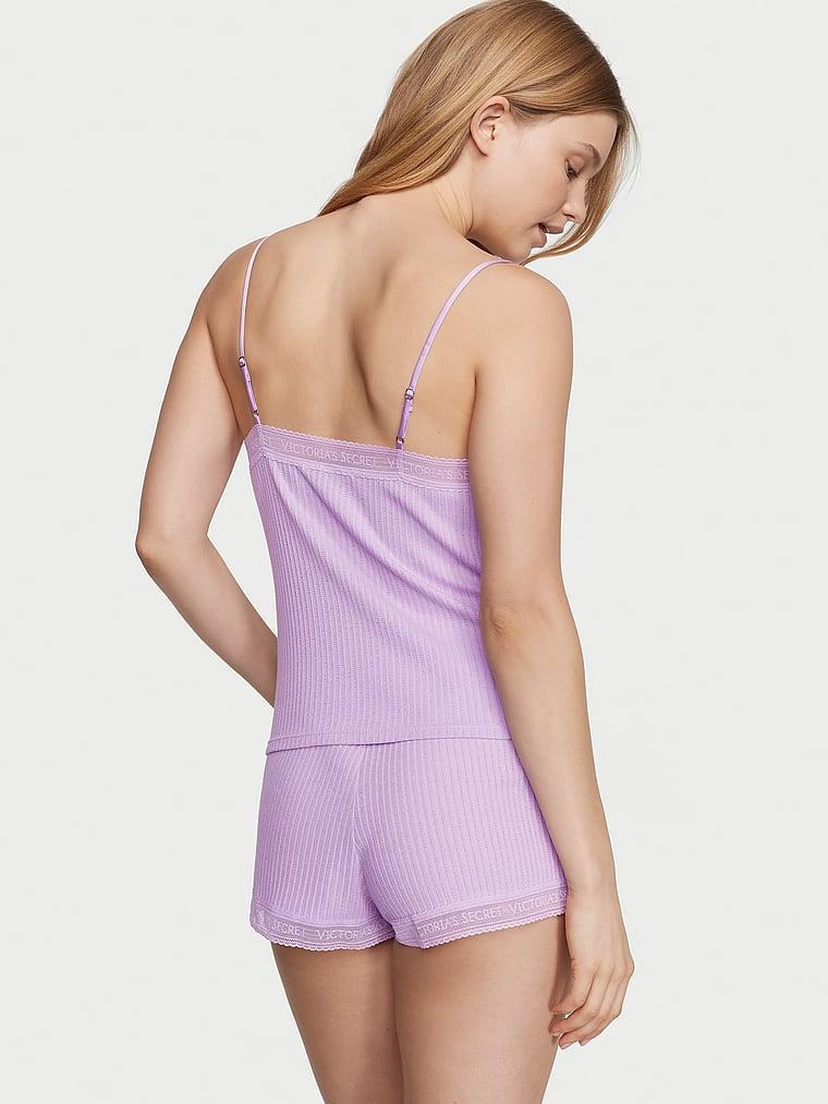 Lace-Trim Pointelle Cami & Shorts Set Product Image