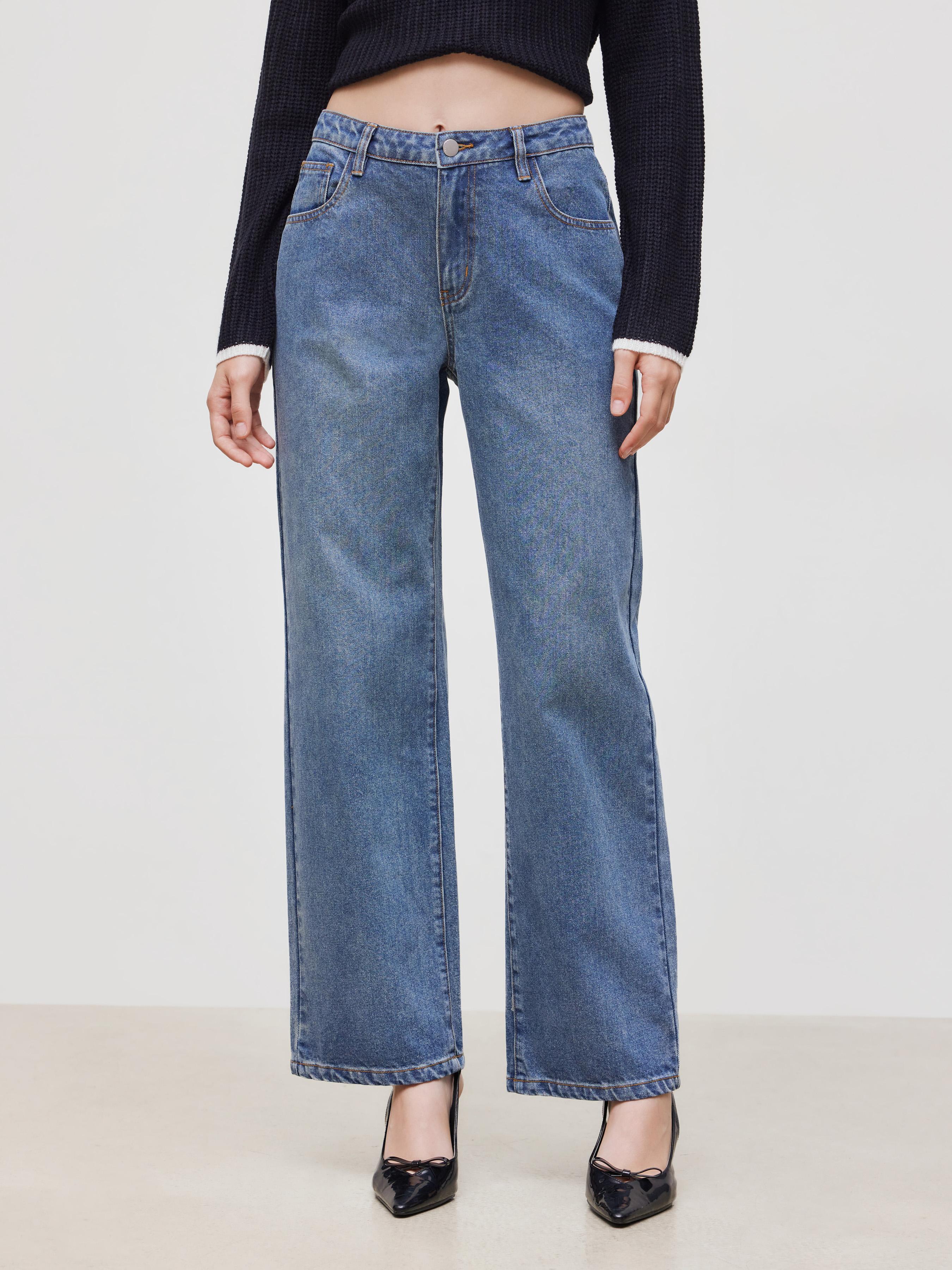 Cider Denim Low Rise Solid Pocket Straight Leg Jeans product image