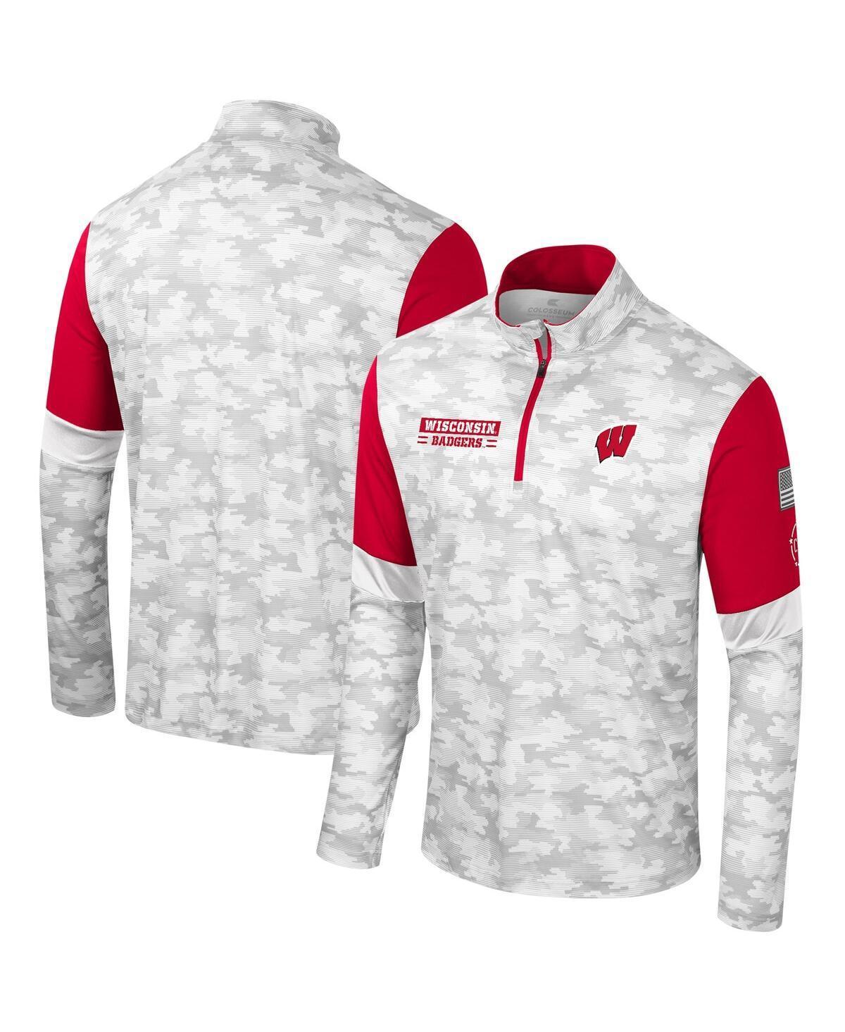 Mens Colosseum Camo Wisconsin Badgers Oht Military-Inspired Appreciation Tomahawk Quarter-Zip Windshirt Product Image