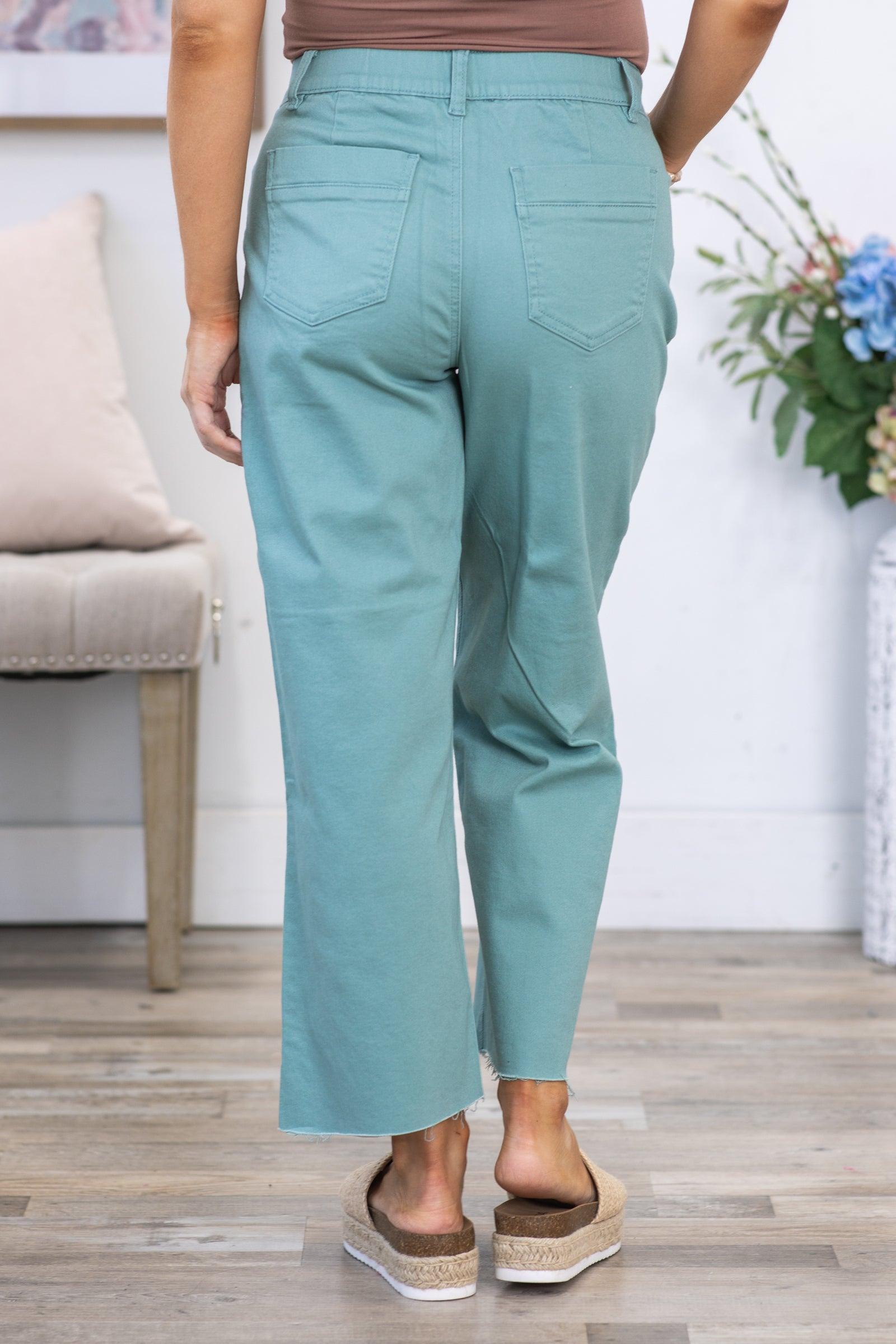 YMI Mint Cropped Wide Leg Trouser Pants Product Image