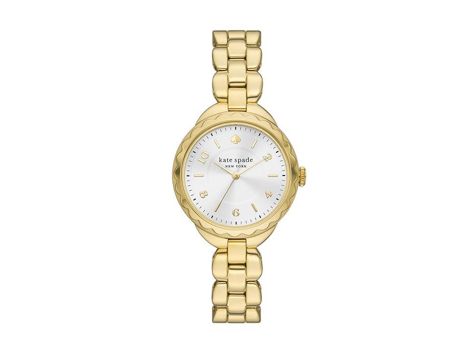 kate spade new york Womens Morningside Three-Hand Gold Stainless Steel Bracelet Watch Product Image