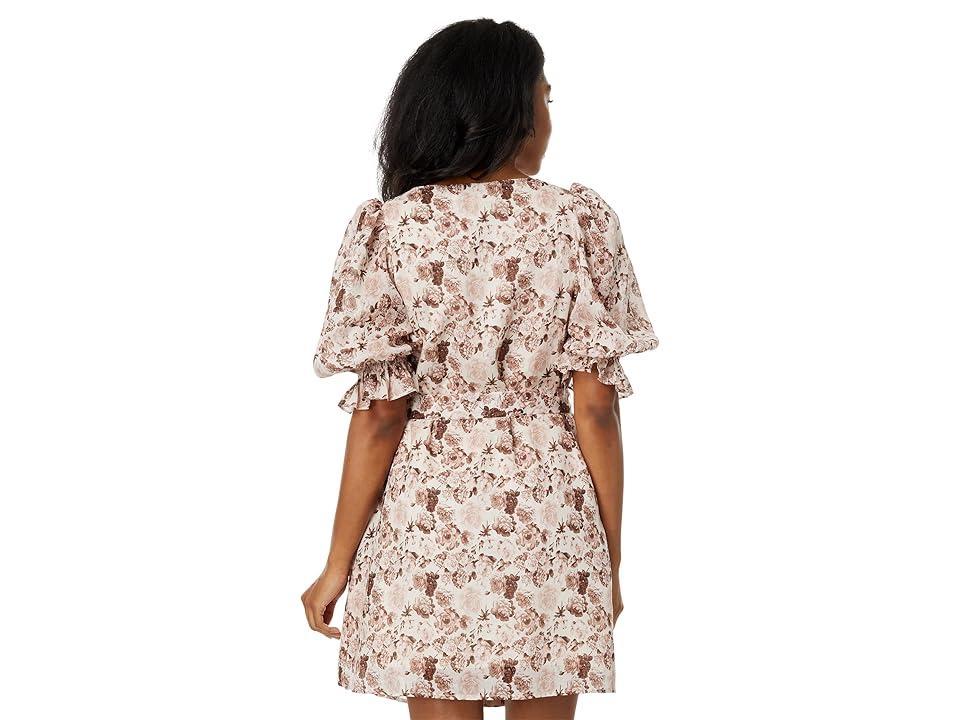 English Factory Floral Puff Sleeve Linen Blend Minidress Product Image