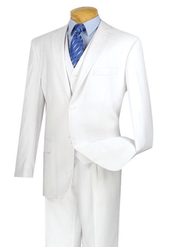 Morgan Collection - Regular Fit 3 Piece Suit 2 Button White Product Image