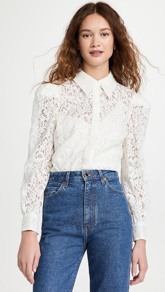 L'AGENCE Jenica Lace Blouse | Shopbop Product Image