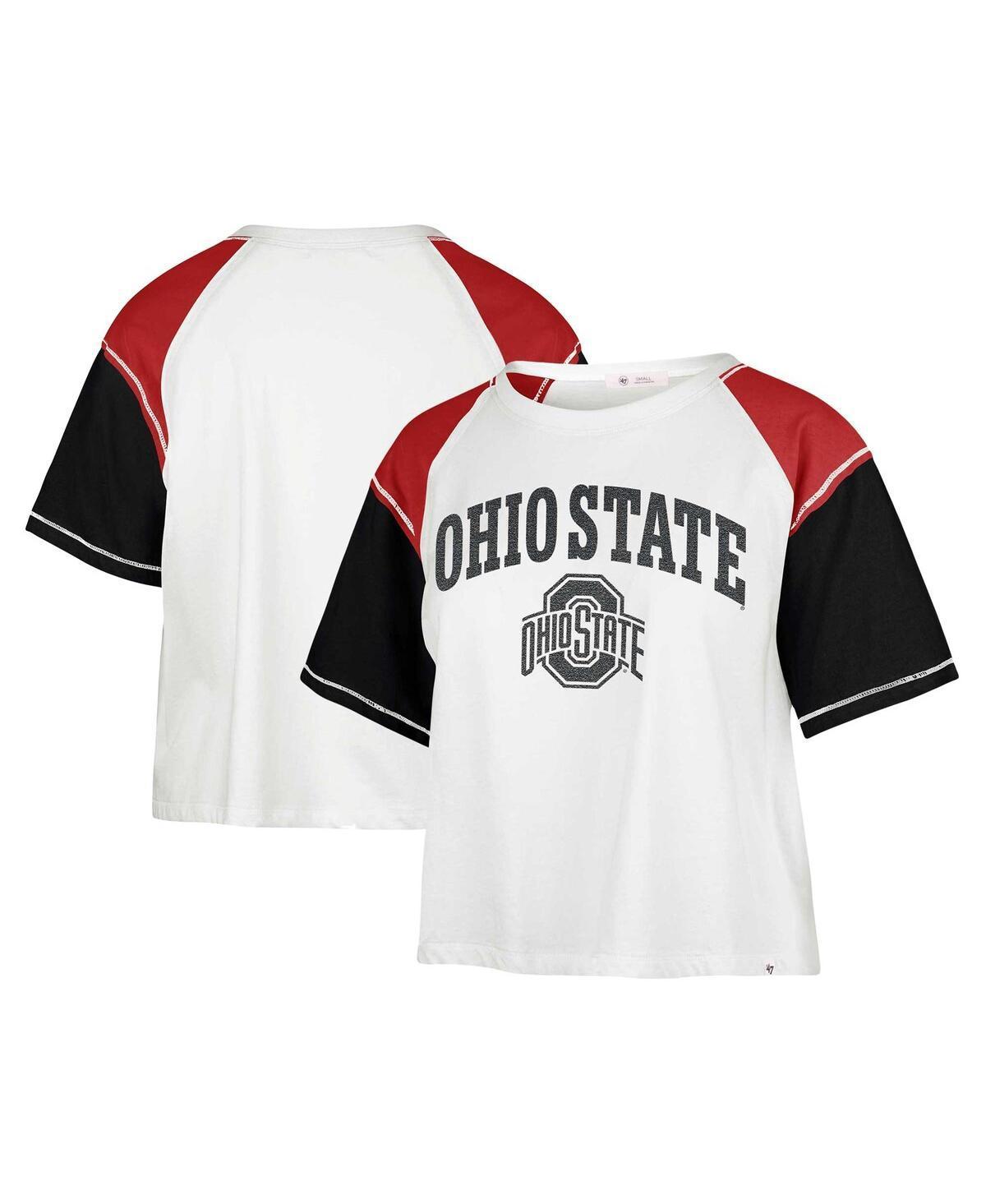 Womens 47 Brand White Ohio State Buckeyes Serenity Gia Cropped T-shirt Product Image