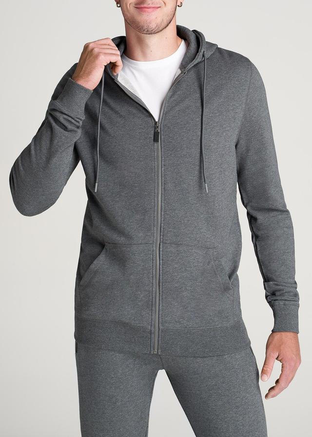 Wearever French Terry Full-Zip Men's Tall Hoodie in Charcoal Mix Male Product Image