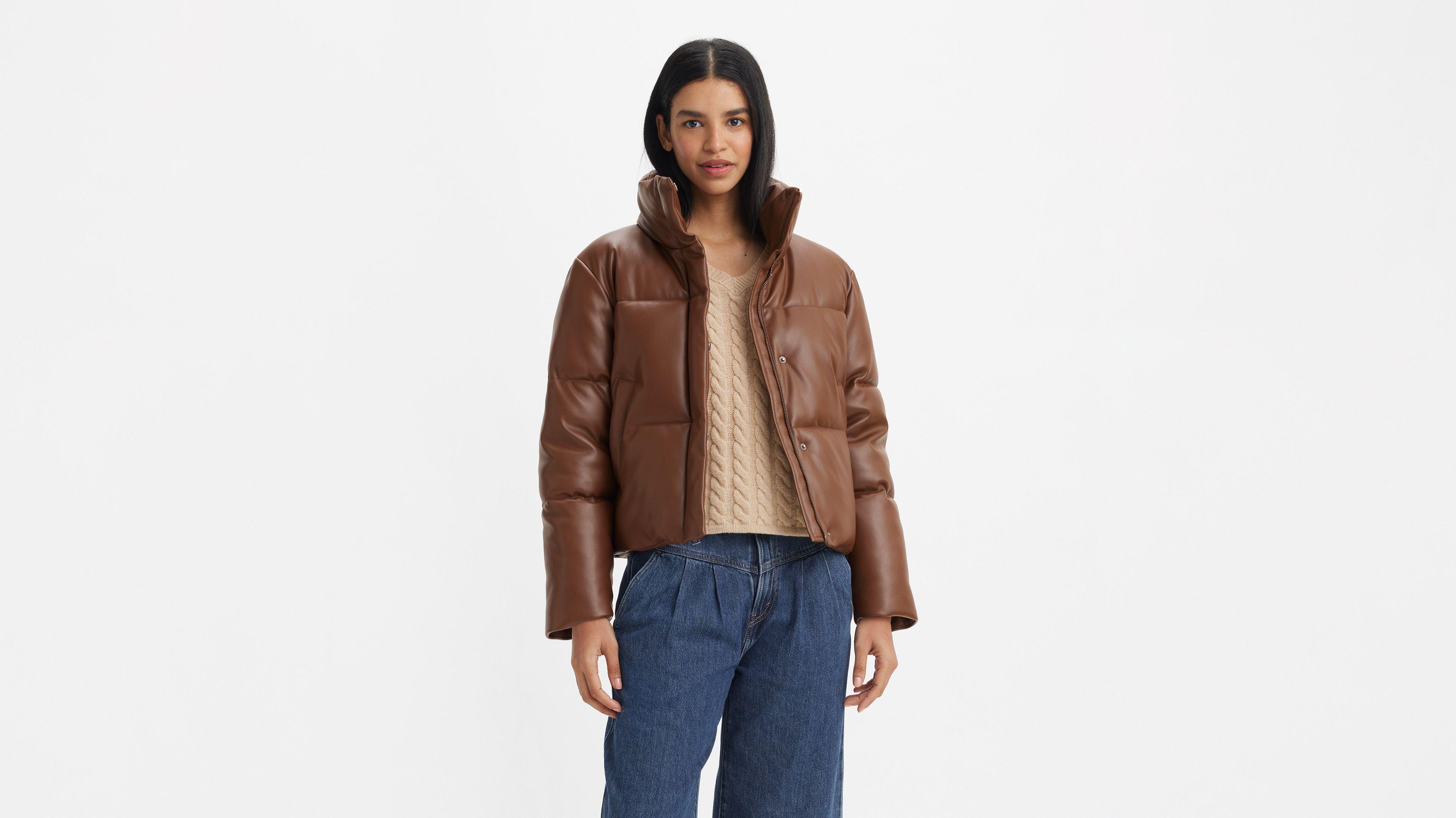 Levis Faux Leather Puffer Jacket - Womens Product Image