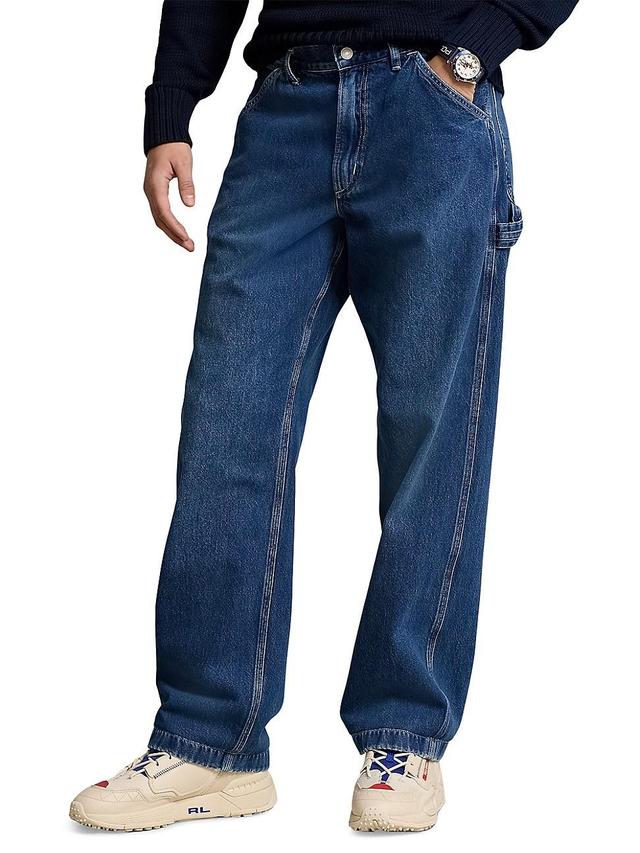 Mens 3X1 Rigid Denim Dungaree Jeans Product Image