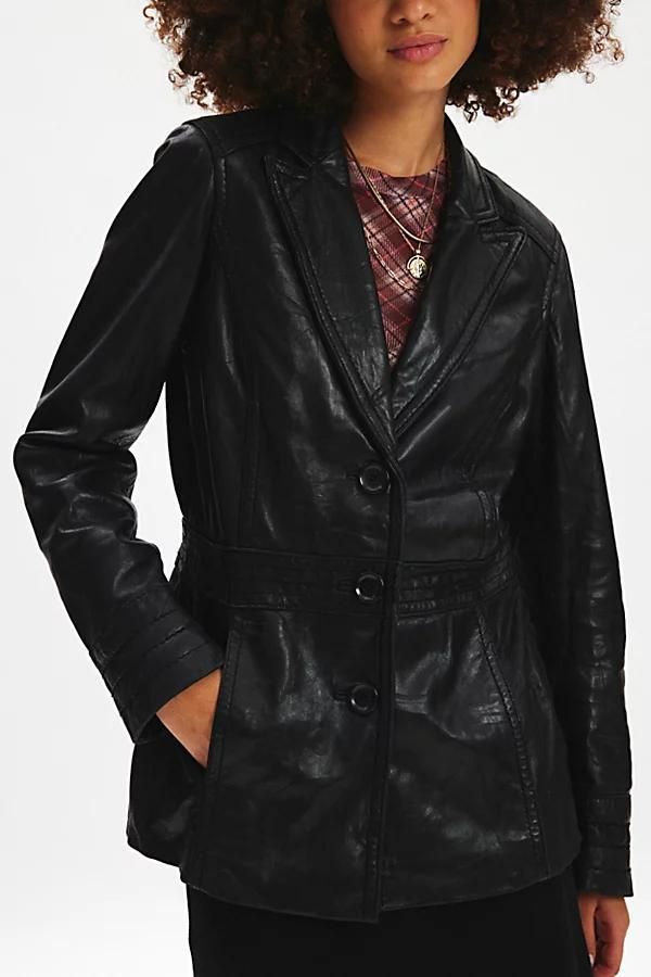 Urban Renewal Vintage Leather Blazer Jacket Womens at Urban Outfitters product image