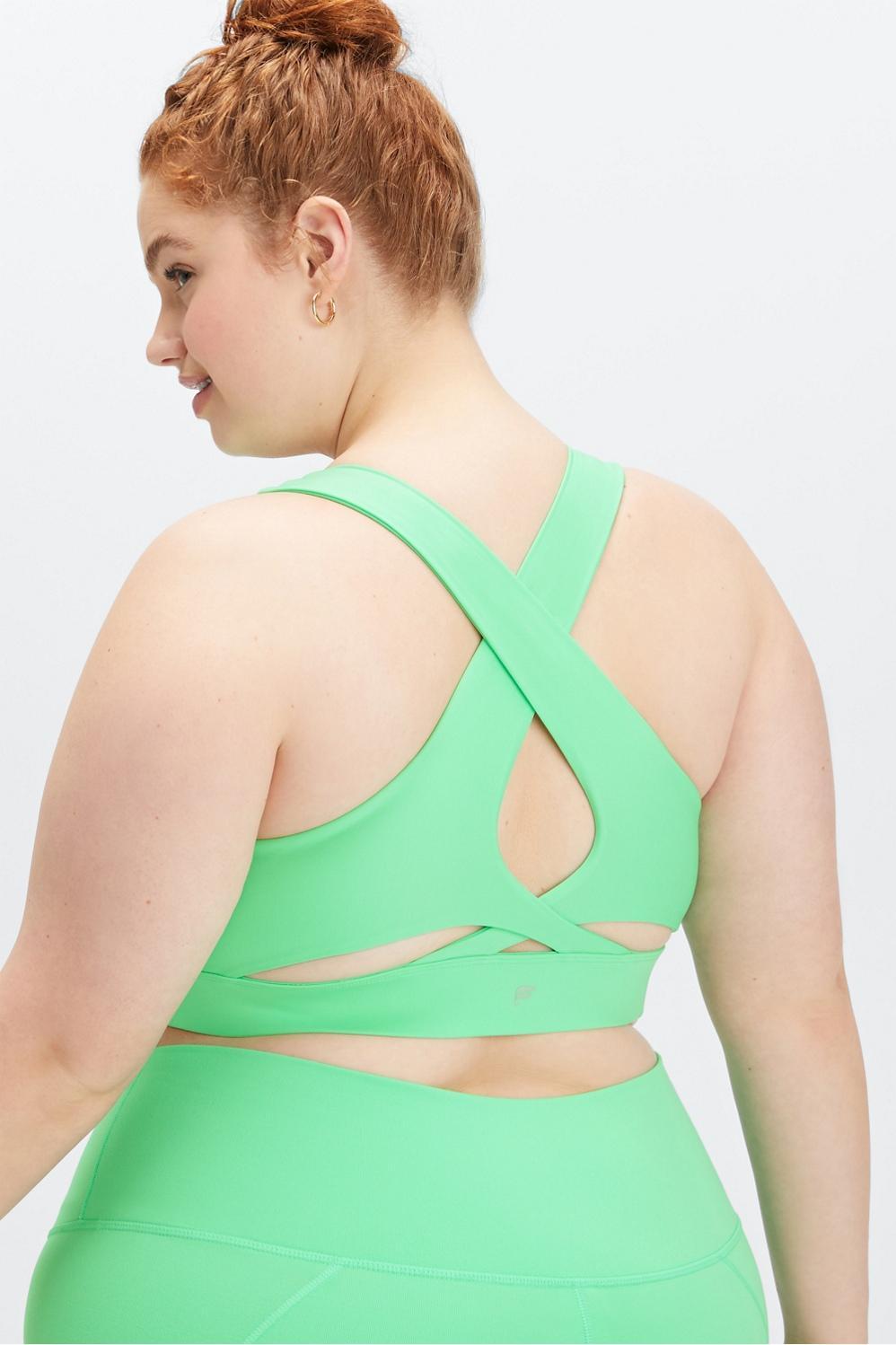 Fabletics No-Bounce Sports Bra Womens green plus Size 4X Product Image