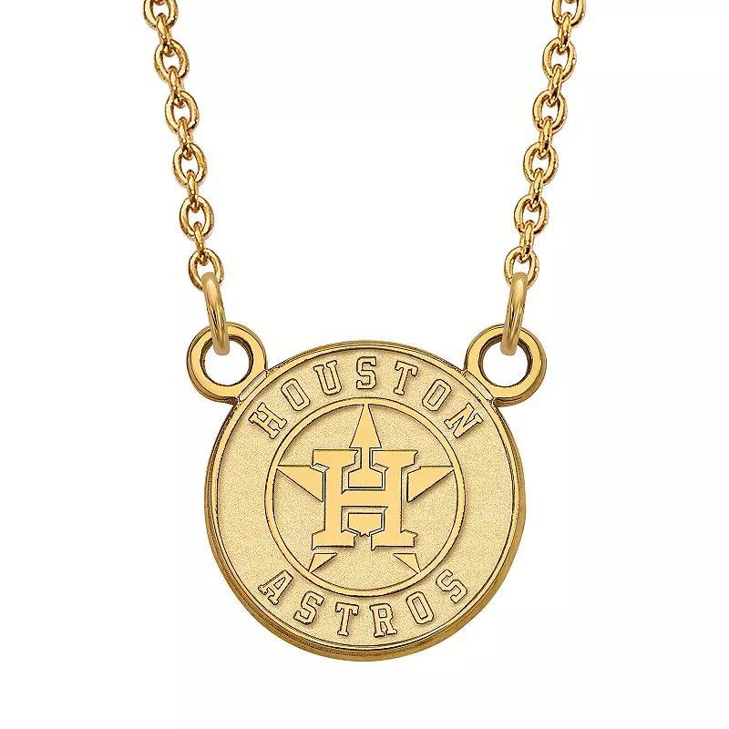 LogoArt 14K Gold Houston Astros Pendant Necklace, Womens Product Image