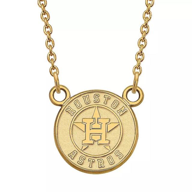 LogoArt 14K Gold Houston Astros Pendant Necklace, Womens Product Image