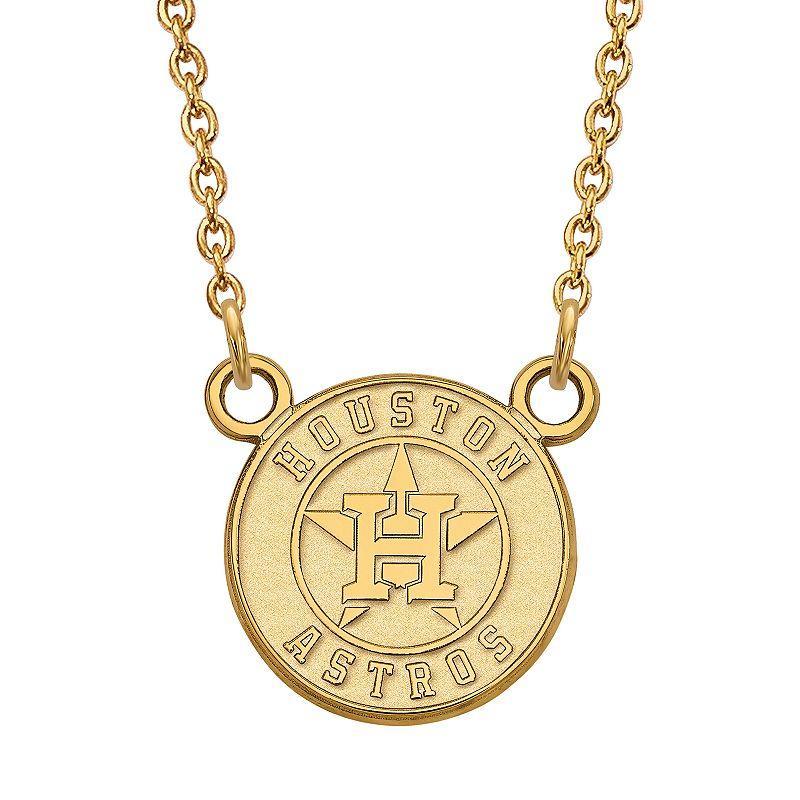 LogoArt 14K Gold Houston Astros Pendant Necklace, Womens Product Image