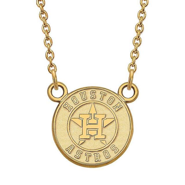 LogoArt 14K Gold Houston Astros Pendant Necklace, Womens Product Image