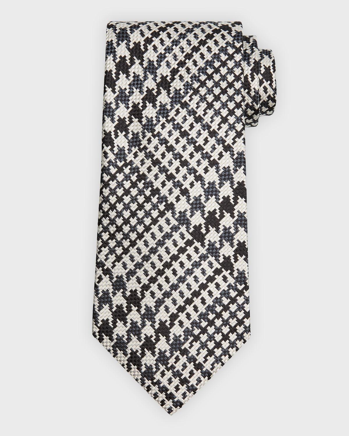 Mens Maxi-Houndstooth Silk Tie Product Image