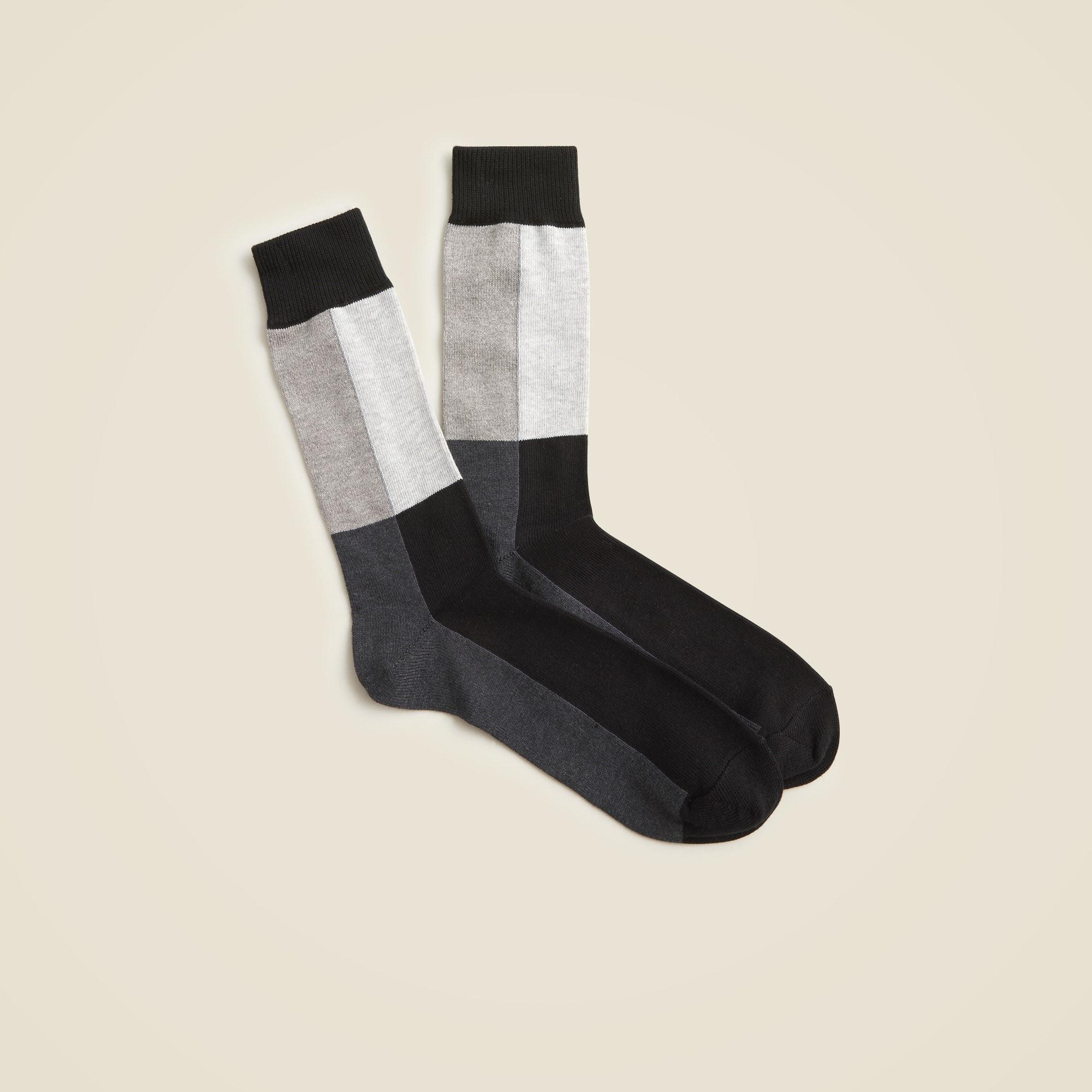 Cotton-blend socks in colorblock Product Image