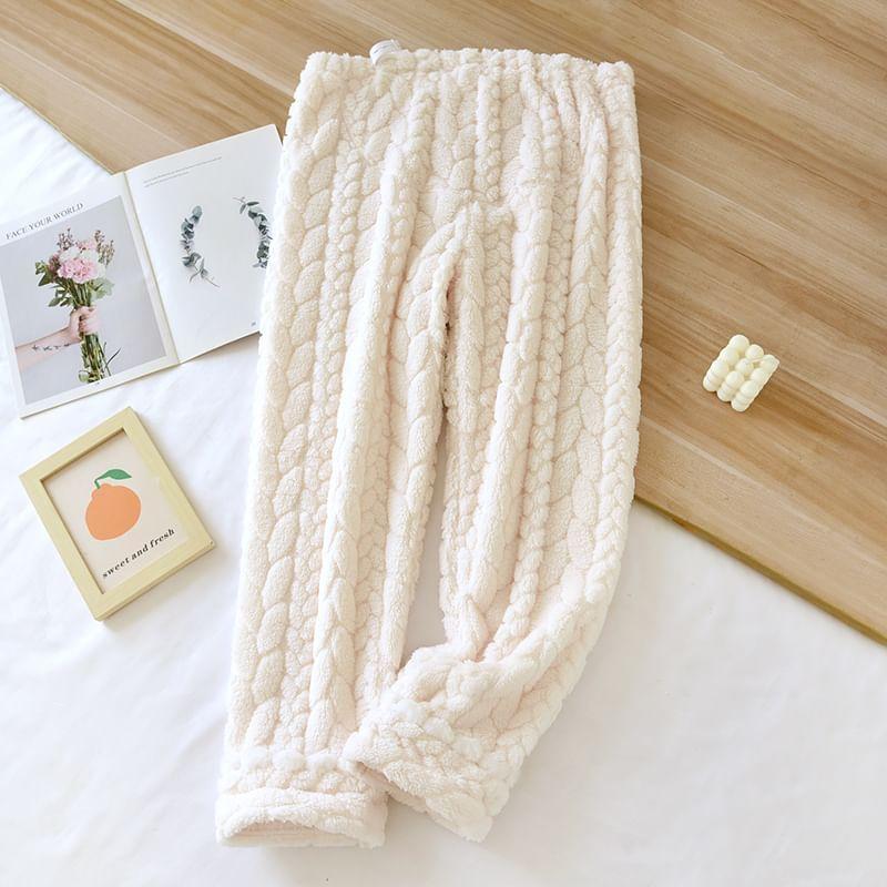 Maternity Drawstring Waist Fleece Lounge Pants Product Image