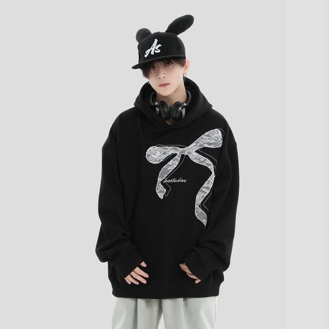 Couple Matching Lace Ribbon Hoodie Product Image