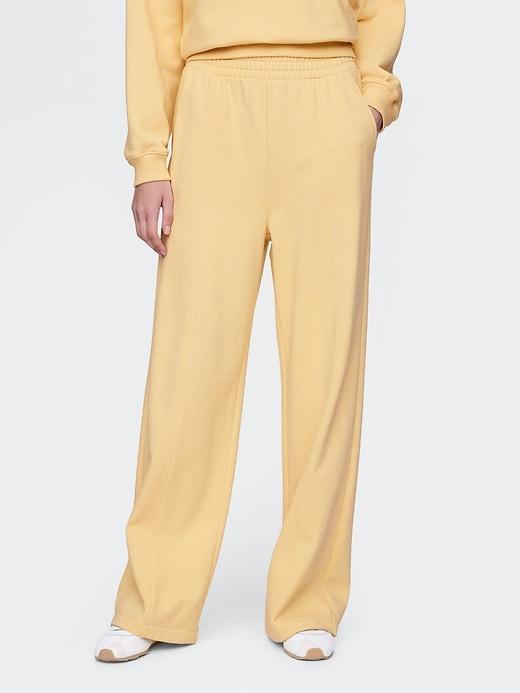 French Terry Seamed Wide-Leg Sweatpants Product Image