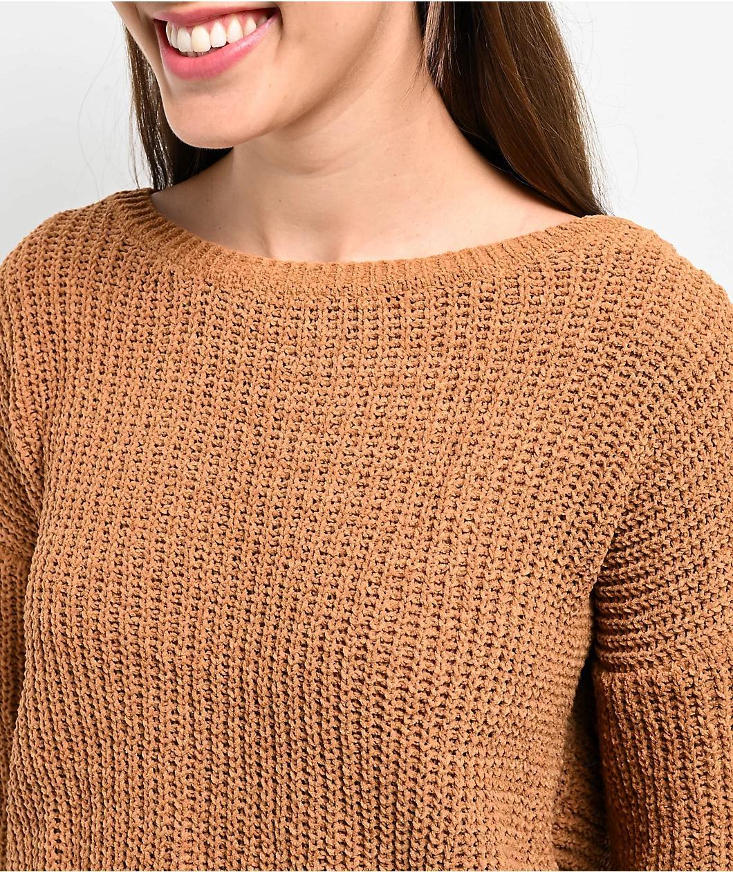 Love Knits NYC Brown Crop Sweater Product Image