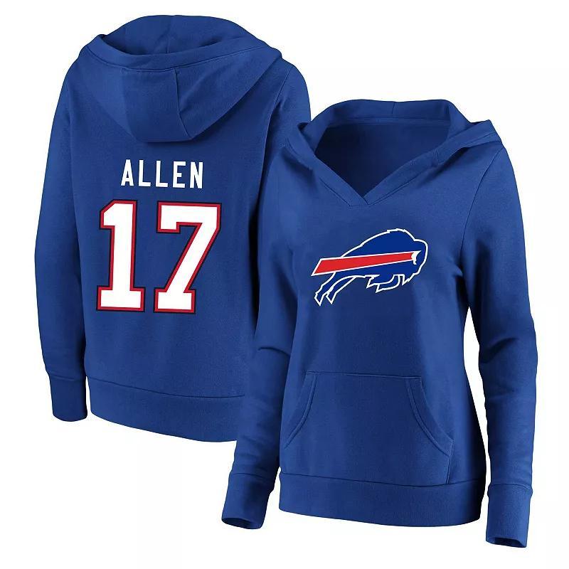 Womens Profile Josh Allen Royal Buffalo Bills Plus Size Player Name & Number Pullover Hoodie Product Image