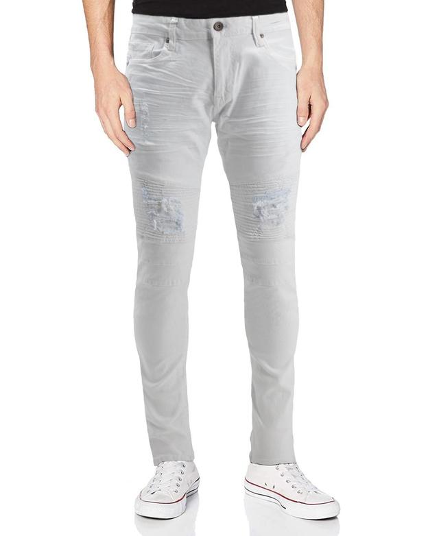 X-Ray Mens Rawx Slim Fit Moto Detail Stretch Jeans Product Image