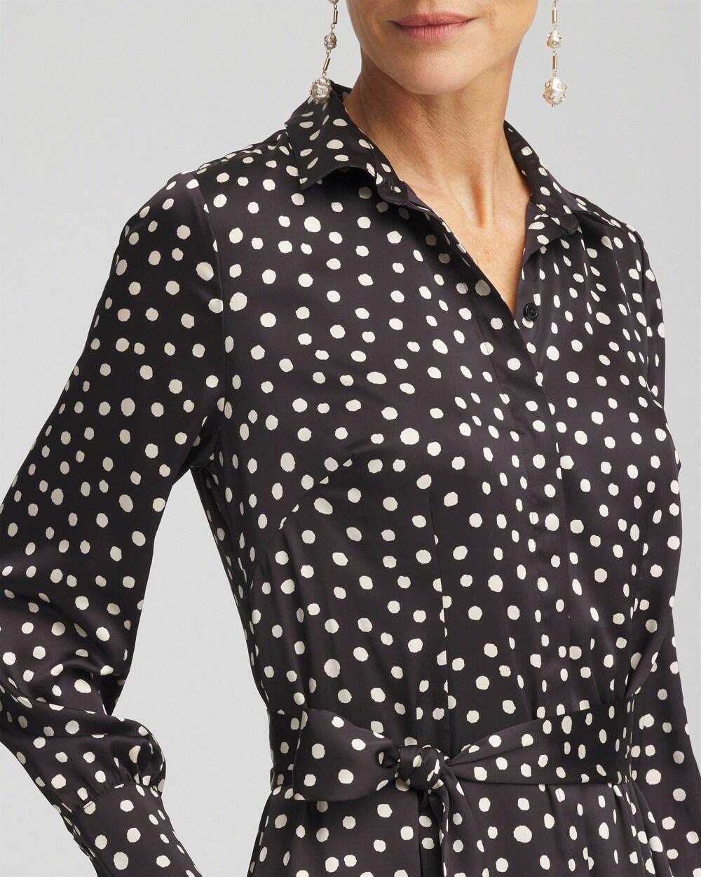 Polka Dot Maxi Shirt Dress Product Image