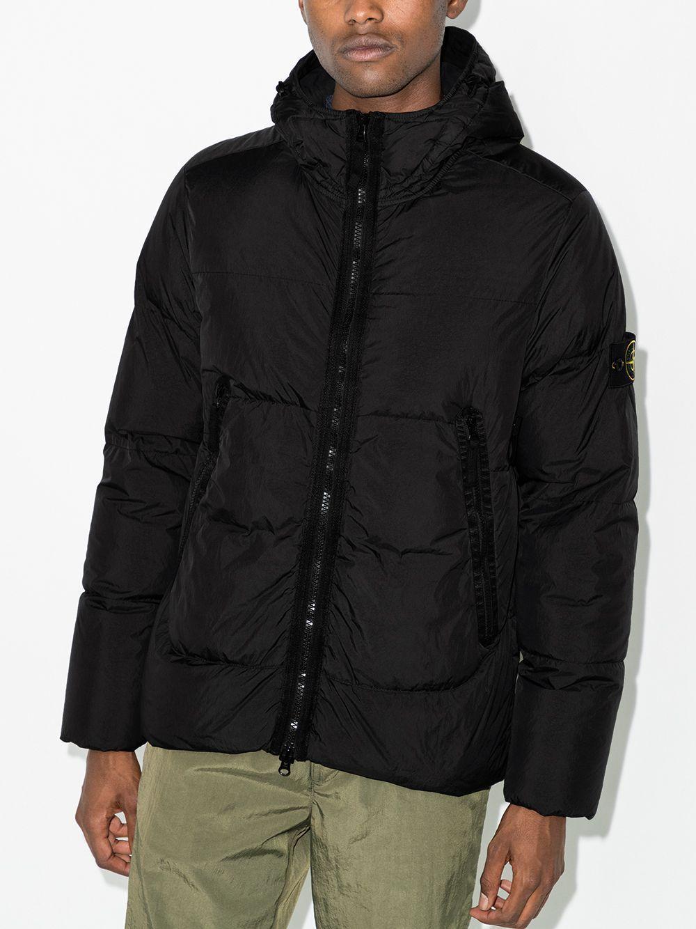 Compass Quilted Puffer Jacket In Black Product Image