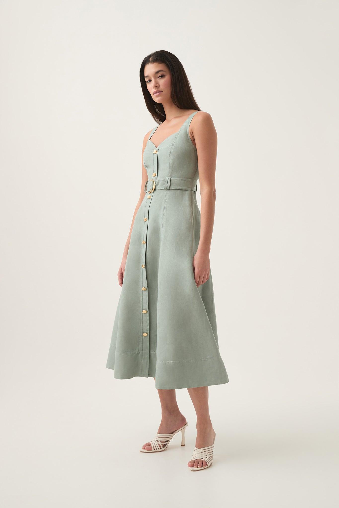 Clay Belted Midi Dress Product Image