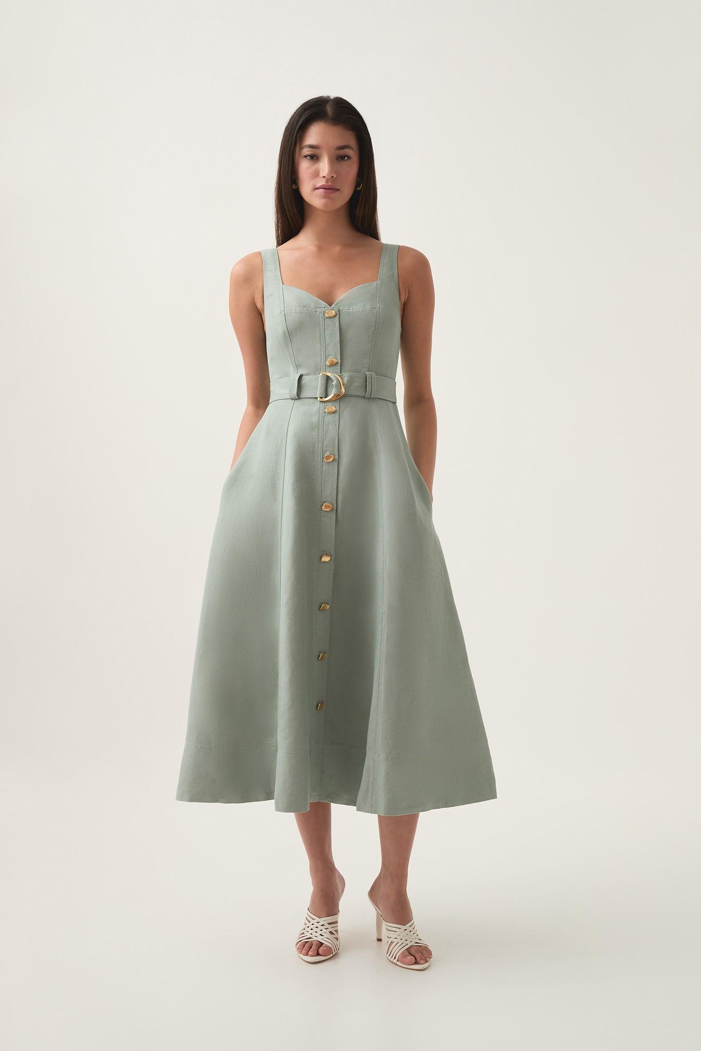 Clay Belted Midi Dress Product Image