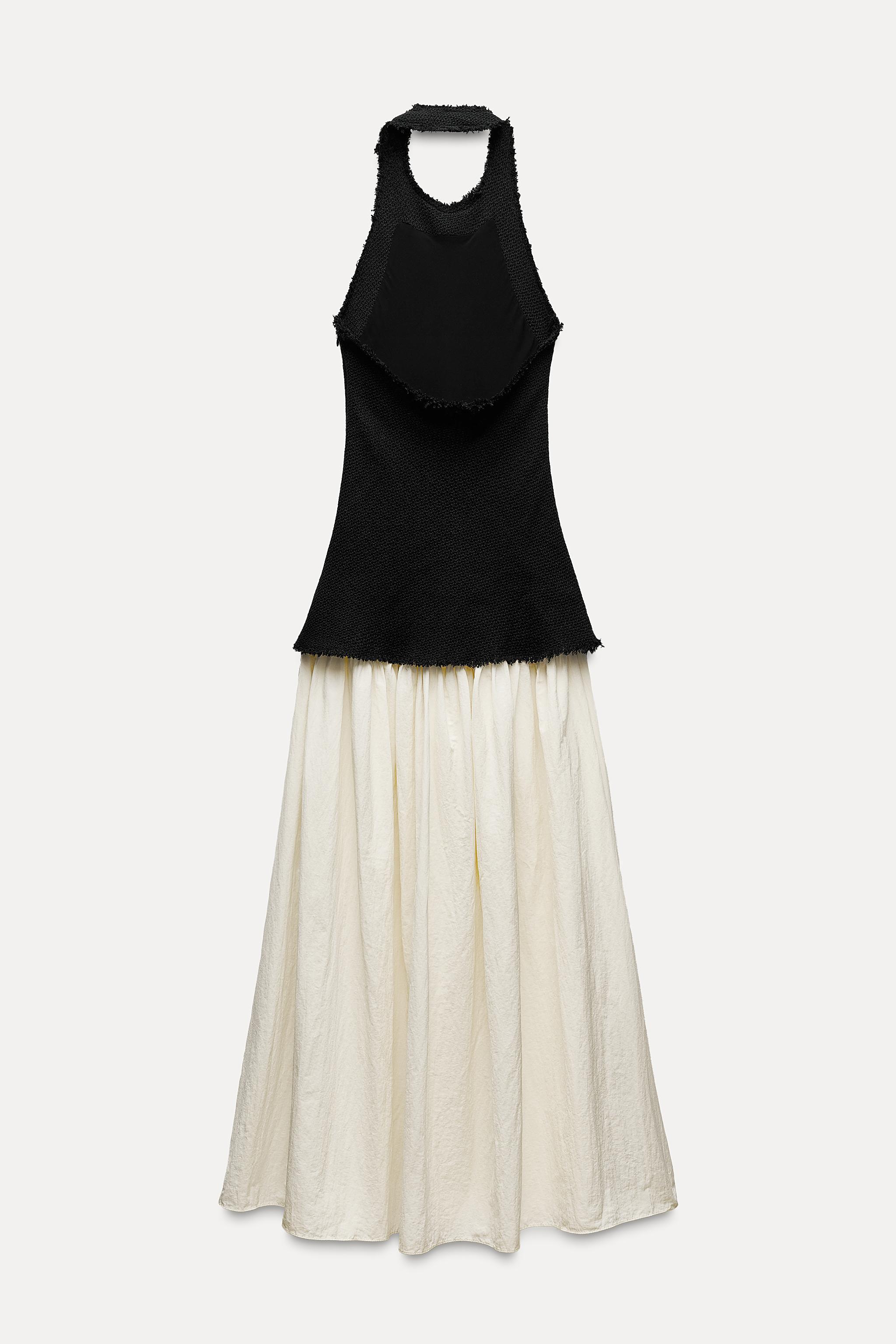 CONTRAST HALTER DRESS ZW COLLECTION Product Image