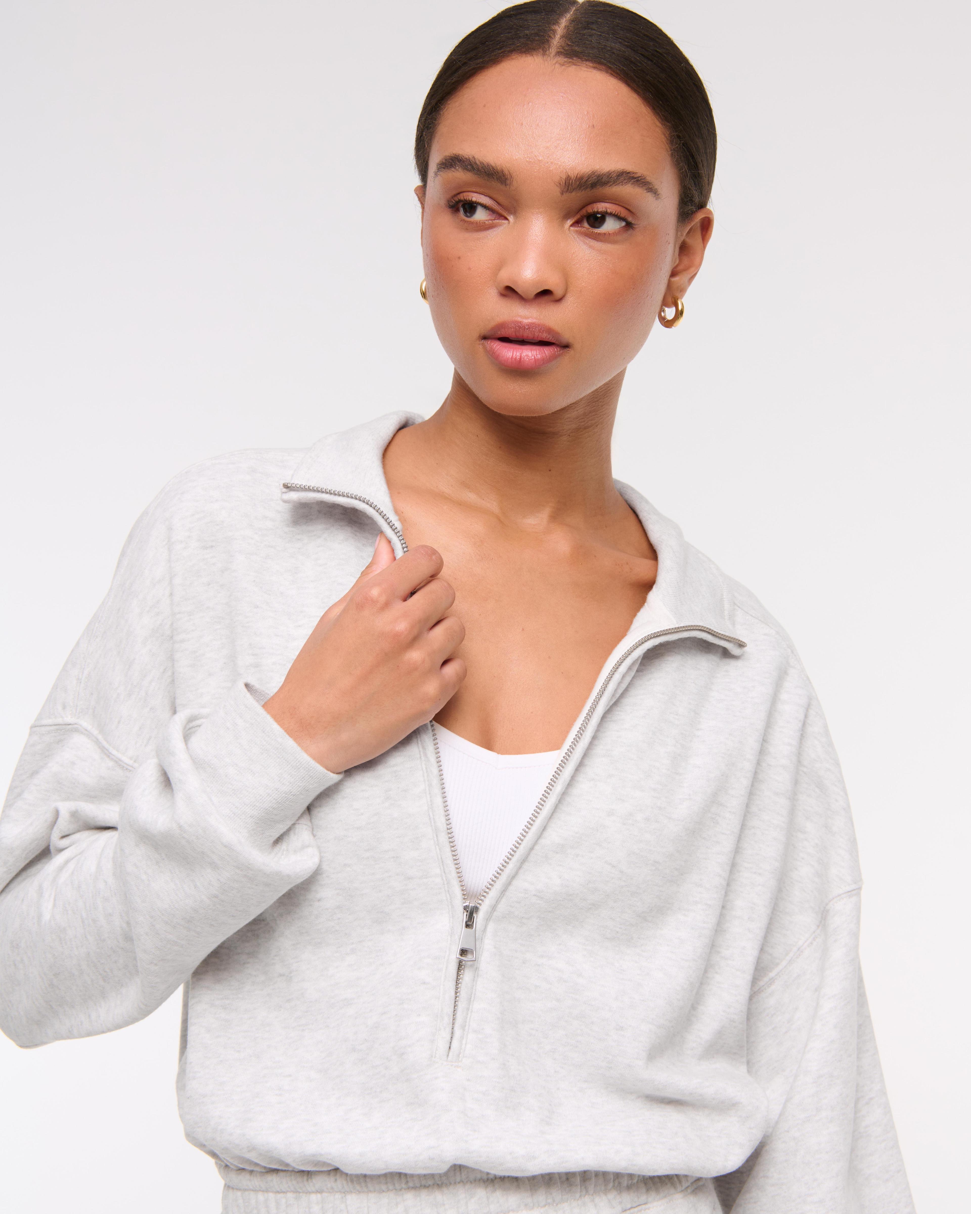 Long-Sleeve Half-Zip Fleece Jumpsuit Product Image