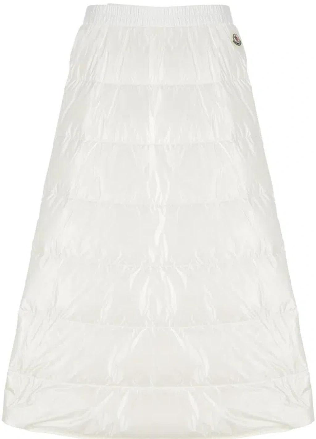 MONCLER Padded Midi Skirt In White Product Image