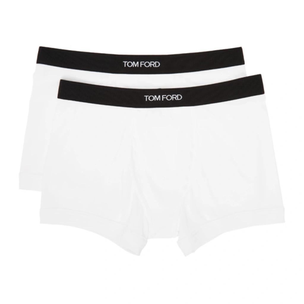 TOM FORD Stretch-cotton Boxer Briefs In White Product Image