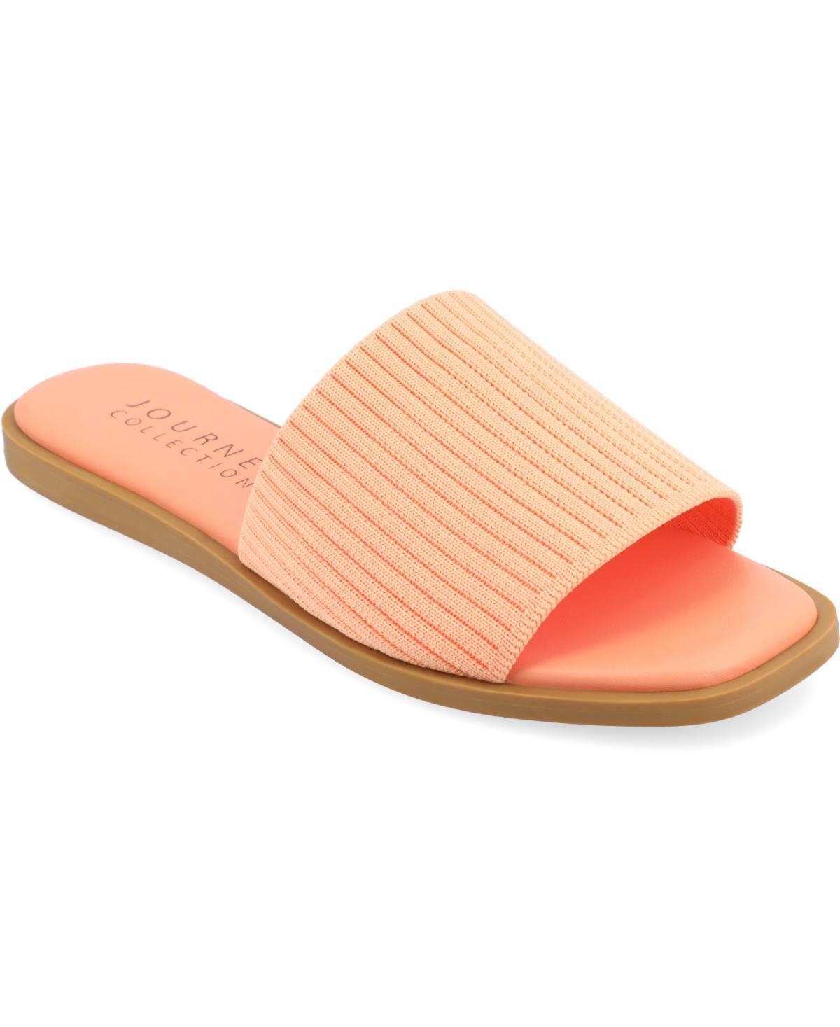 Journee Collection Womens Prisilla Single Band Slide Flat Sandals Product Image