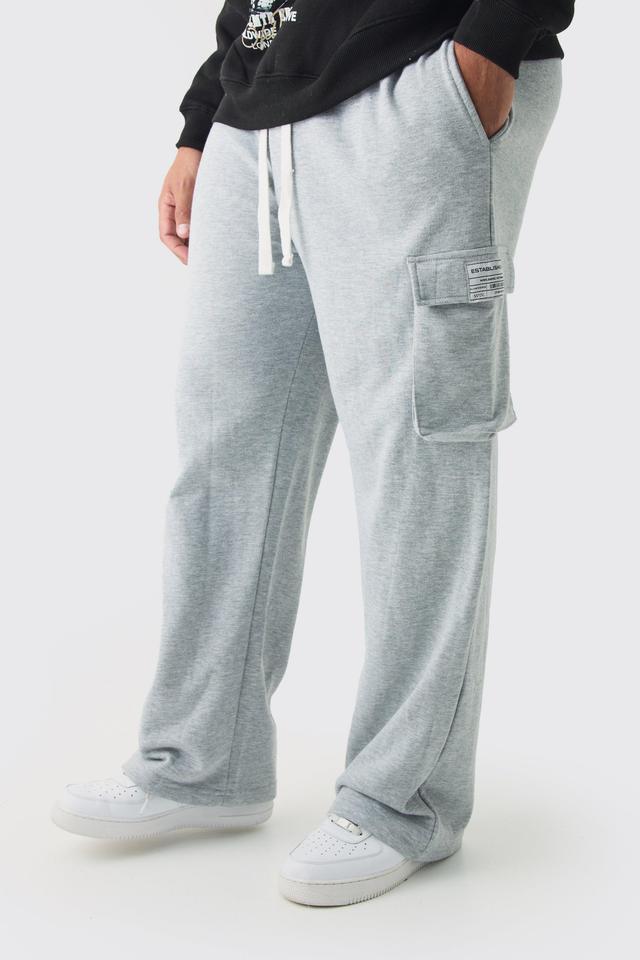 Plus Woven Tab Relaxed Fit Cargo Joggers | boohooMAN USA Product Image